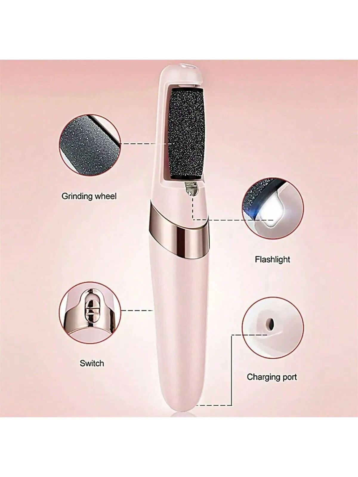Revitalize Your Feet with the Stylish Pink Electric Foot Grinder - The Ultimate Tool for Smooth, Soft Skin