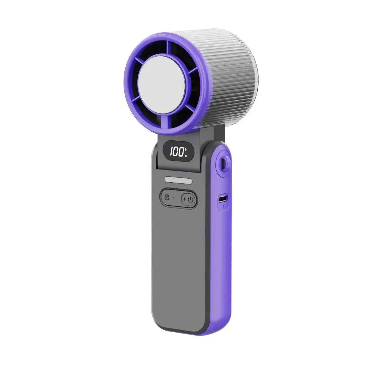 DIGIX 3In1 Portable Refrigeration Handheld Turbo Fan with 199 Speed Settings, 25,000 RPM, 15-Hour Cooling, Digital Display, 120° Rotation, USB Charging, Mini Handheld Personal Fan. Suitable for Travel, Indoor Use