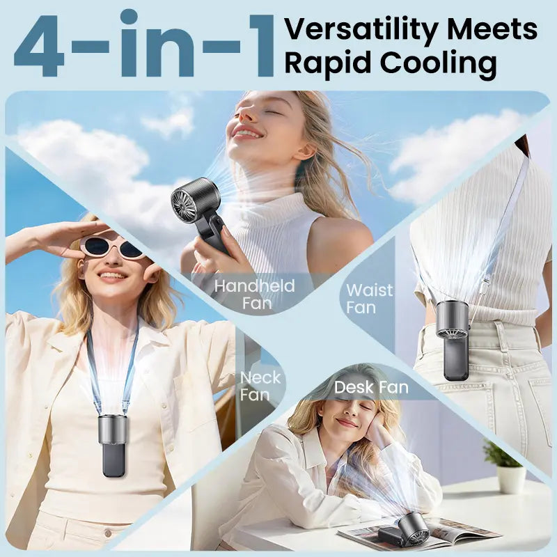 DIGIX 3In1 Portable Refrigeration Handheld Turbo Fan with 199 Speed Settings, 25,000 RPM, 15-Hour Cooling, Digital Display, 120° Rotation, USB Charging, Mini Handheld Personal Fan. Suitable for Travel, Indoor Use
